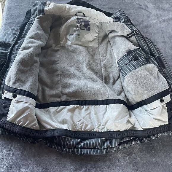 RIPZONE Snow Jacket Youth Small Grey Striped Core 5000MM FLEECE Lined Hooded Ski - Picture 15 of 16
